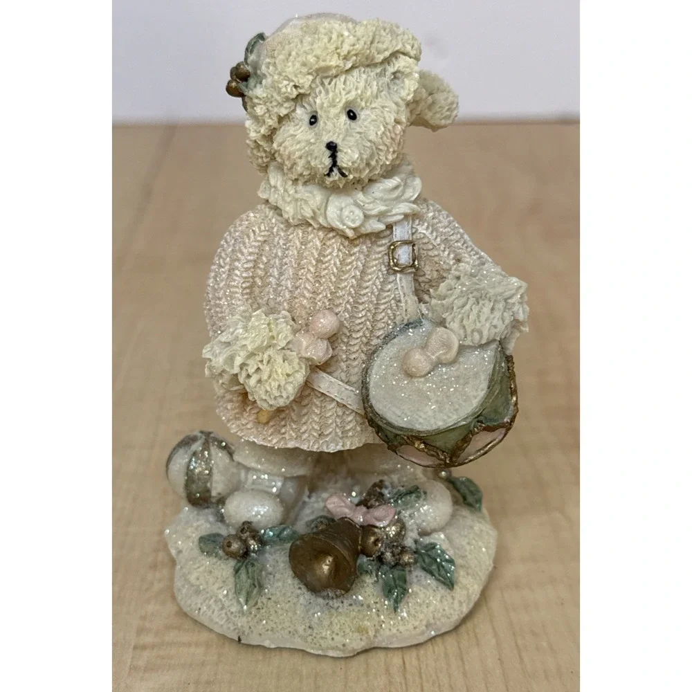 Greenbrier Snow Bear Drummer Figurine #812005 Original Sticker Christmas